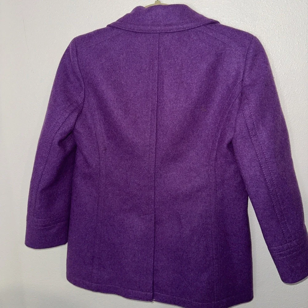 J Crew Womens Stadium Cloth Majesty Peacoat Sz 0p Purple Wool Cashmere‎ Coat - Picture 6 of 12